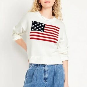Old navy crew neck sweater American flag